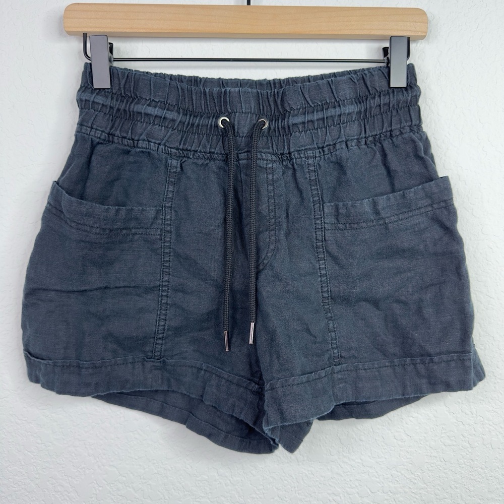 Athleta Shorts Womens 2 Black Cabo Linen‎ 4" Athleisure Workout Gym Casual Beach